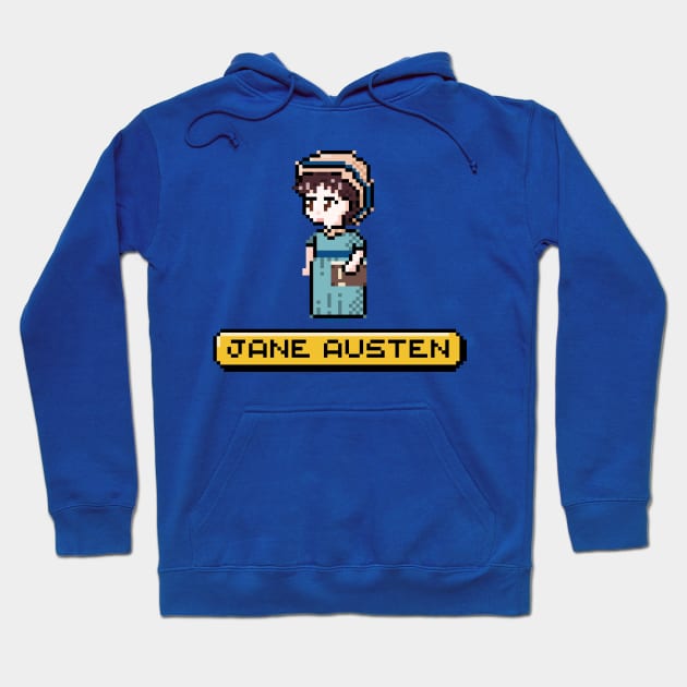 Cute Jane Austen Pixel Art Design Hoodie by MariOyama